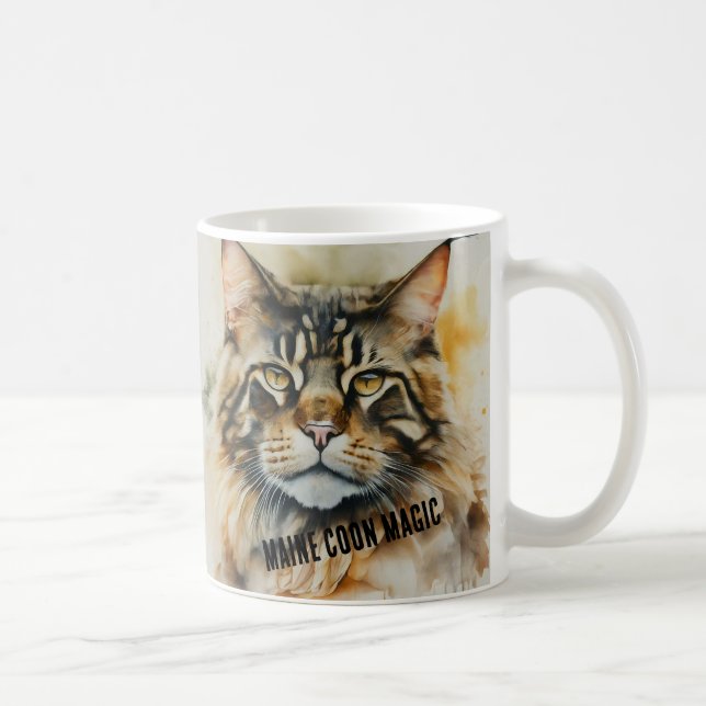 Taza De Café Retrato de un gato magnético (Derecha)