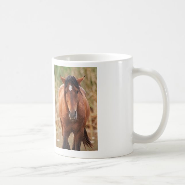 Taza De Café Retrato de un salvaje Mustang (Derecha)