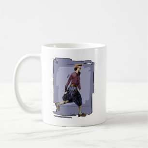 Taza De Café Retrato de una mujer elegante caminando a mitad de