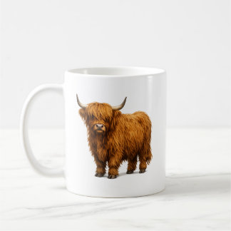 Taza De Café Retrato de vaca de las Highlands despeinada
