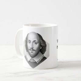 Taza De Café Retrato de William Shakespeare ilustracion Hamlet
