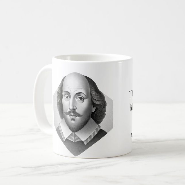 Taza De Café Retrato de William Shakespeare ilustracion Hamlet (Anverso izquierdo)
