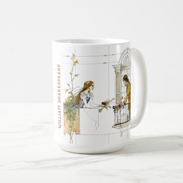 Taza De Café Retrato de William Shakespeare Romeo Juliet (Anverso derecho)