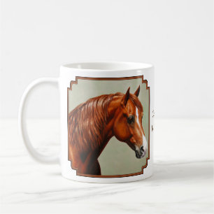 Taza De Café Retrato del caballo de Chestnut Morgan