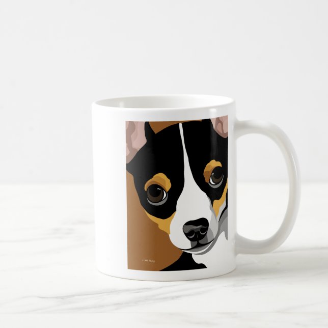 Taza De Café Retrato del ilustracion del perro (Derecha)