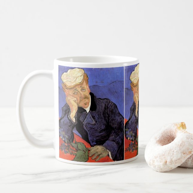 Taza De Café Retrato del Médica Gachet por Vincent van Gogh (Con donut)