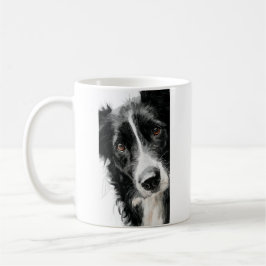 Taza De Café retrato en acuarela de border collie