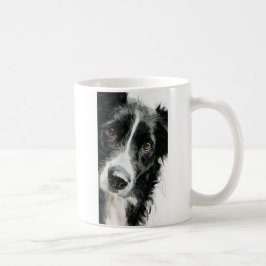 Taza De Café retrato en acuarela de border collie