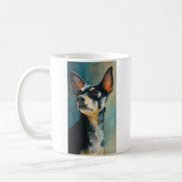Taza De Café Retrato en acuarela de chihuahua negro y marrón