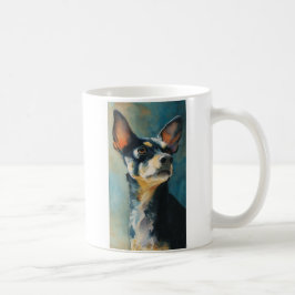 Taza De Café Retrato en acuarela de chihuahua negro y marrón