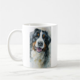 Taza De Café retrato en acuarela de perro de montaña bernés