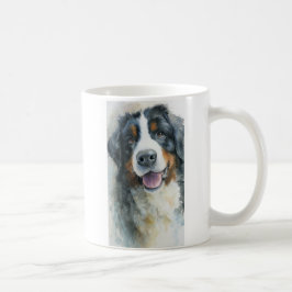 Taza De Café retrato en acuarela de perro de montaña bernés
