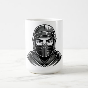 Taza De Café Retrato en blanco y negro de un guerrero ninja mas