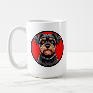 Taza De Café Retrato Estilizado de un Terrier Negro