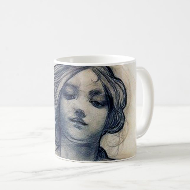 Taza De Café Retrato (estudio), Alphonse Mucha (Anverso derecho)