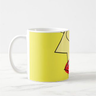 Taza De Café Retrato femenino cubismo colorido