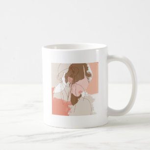 Taza De Café Retrato femenino de contour pintado