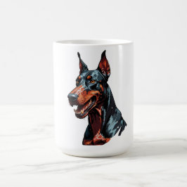 Taza De Café Retrato fiero de Doberman Perro agresivo regalo