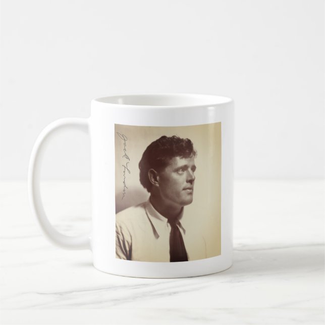 Taza De Café Retrato fotográfico de Jack London (Izquierda)