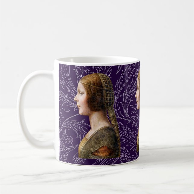 Taza De Café Retrato Leonardo da Vinci La Bella Principessa (Izquierda)