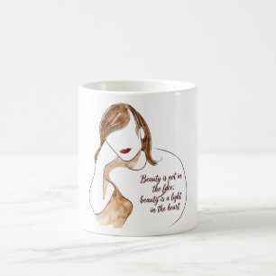 Taza De Café Retrato minimalista elegante con cita
