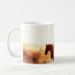 Taza De Café Retrato occidental - vaquero con bandera de EEUU
