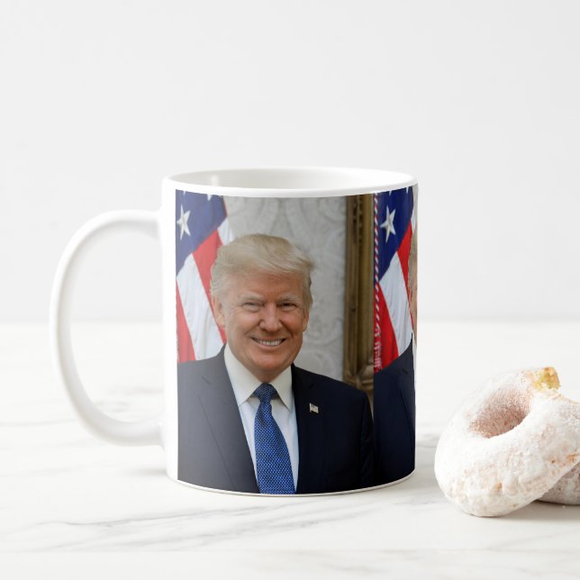 Taza De Café Retrato oficial de Donald Trump (Con donut)