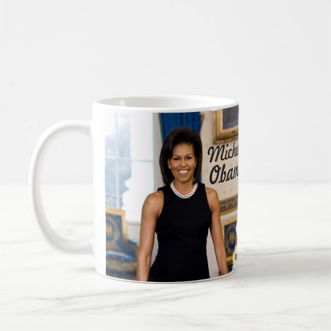 Taza De Café Retrato oficial de primera señora Michelle Obama (Izquierda)