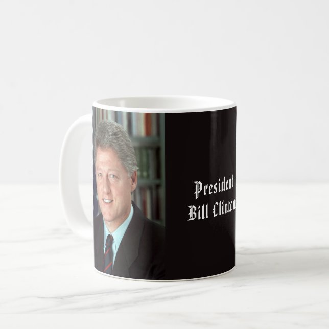 Taza De Café Retrato Oficial del Presidente Bill Clinton (Anverso izquierdo)