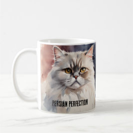 Taza De Café Retrato persa de gato de color acuático