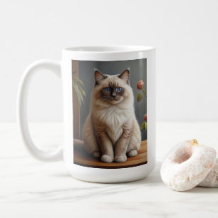 Taza De Café Retrato Regal Ragdoll Cat Fluffy Blue Eyed