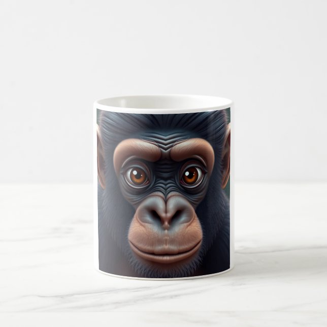 Taza De Café Retrato satírico de Chimpanzee Anime (Centro)