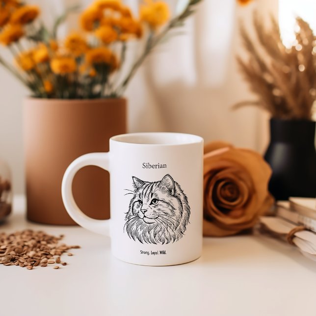 Taza De Café Retrato siberiano de gato (Subido por el creador)