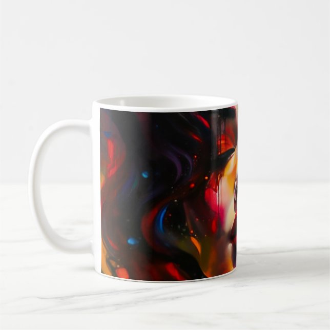 Taza De Café Retrato Surrealista Audaz (Izquierda)