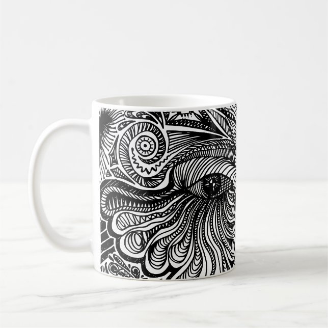 Taza De Café Retrato Trippy (Izquierda)