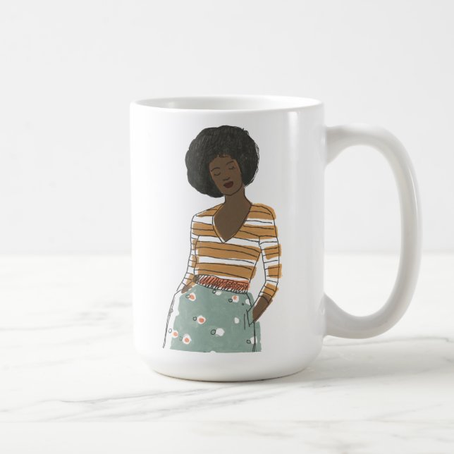 Taza De Café Retrato Vignette de moda (Derecha)
