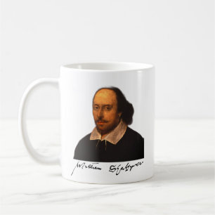 Taza De Café Retrato y firma de Shakespeare