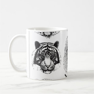 Taza De Café Retratos de animales dibujados a mano