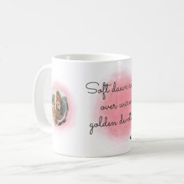 Taza De Café Retriever Dorado Rosa Pastel Foto y Nombre Persona