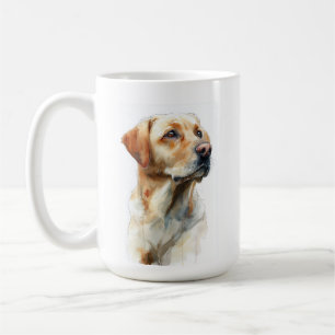 Taza De Café retriever labrador amarillo acuarela