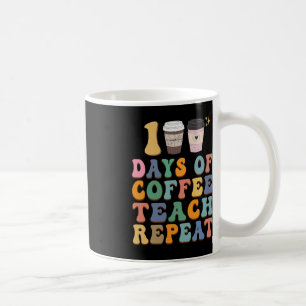 Taza De Café Retro 100 Días De Escuela Para Maestros De Café