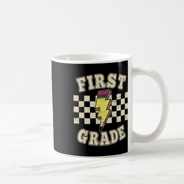 Taza De Café Retro 1st First Grade Teacher Lightning Bolt Penci (Derecha)