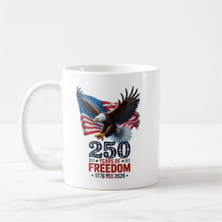 Taza De Café Retro 250 Años De Libertad USA Patriótico 4 De Jul