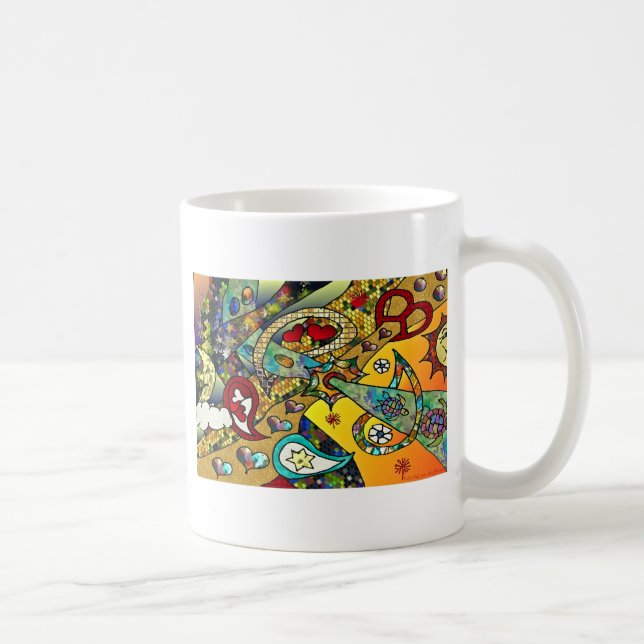 Taza De Café Retro 60 Aparato de Regalos Psicodélicos de Ciclo  (Derecha)