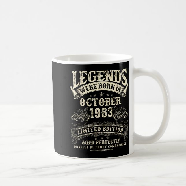 Taza De Café Retro 62nd Birthday For Men 62 Year Old October 19 (Derecha)