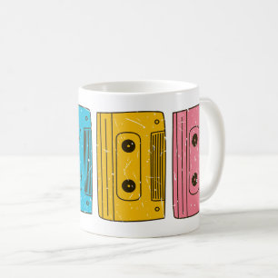 Taza De Café Retro 80 Cinta de cassette mixta nostalgia Gen X