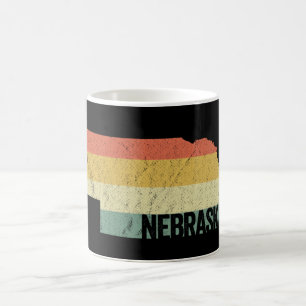 Taza De Café Retro Años 80 Desgastado Vintage Atardecer Nebrask