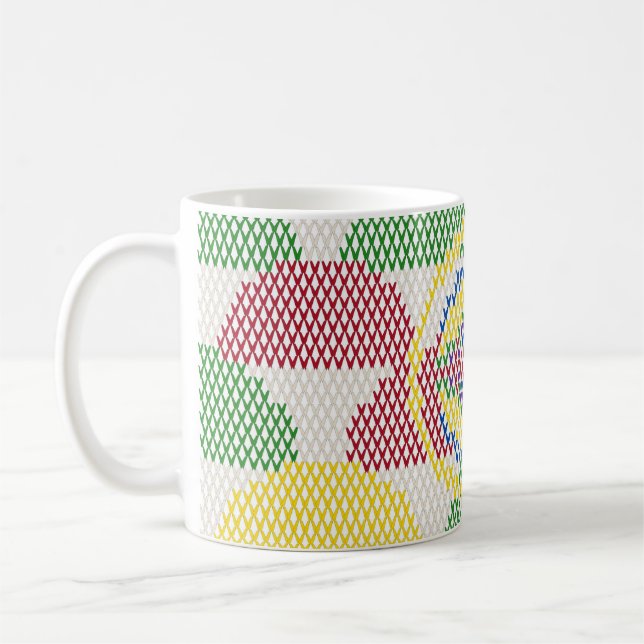 Taza De Café Retro Art Nouveau Pattern  (Izquierda)