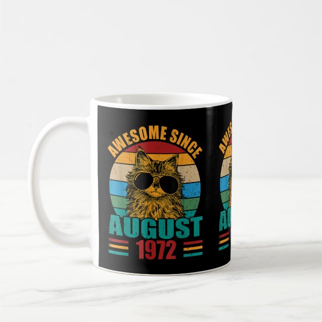 Taza De Café Retro asombroso desde agosto de 1972 50º cumpleaño (Izquierda)