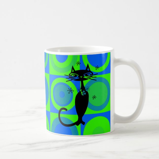 TAZA DE CAFÉ RETRO ATÓMICO CAT COFFEE MUGS (Derecha)
